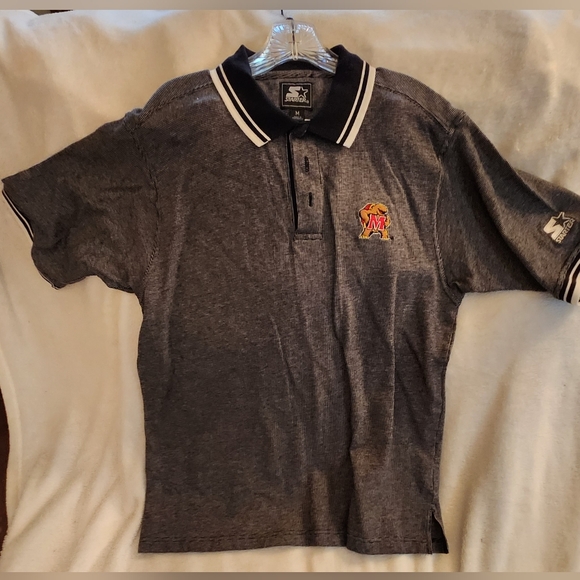 Embroidered Maryland Terrapins collared shirt- Starter Medium - Picture 7 of 7